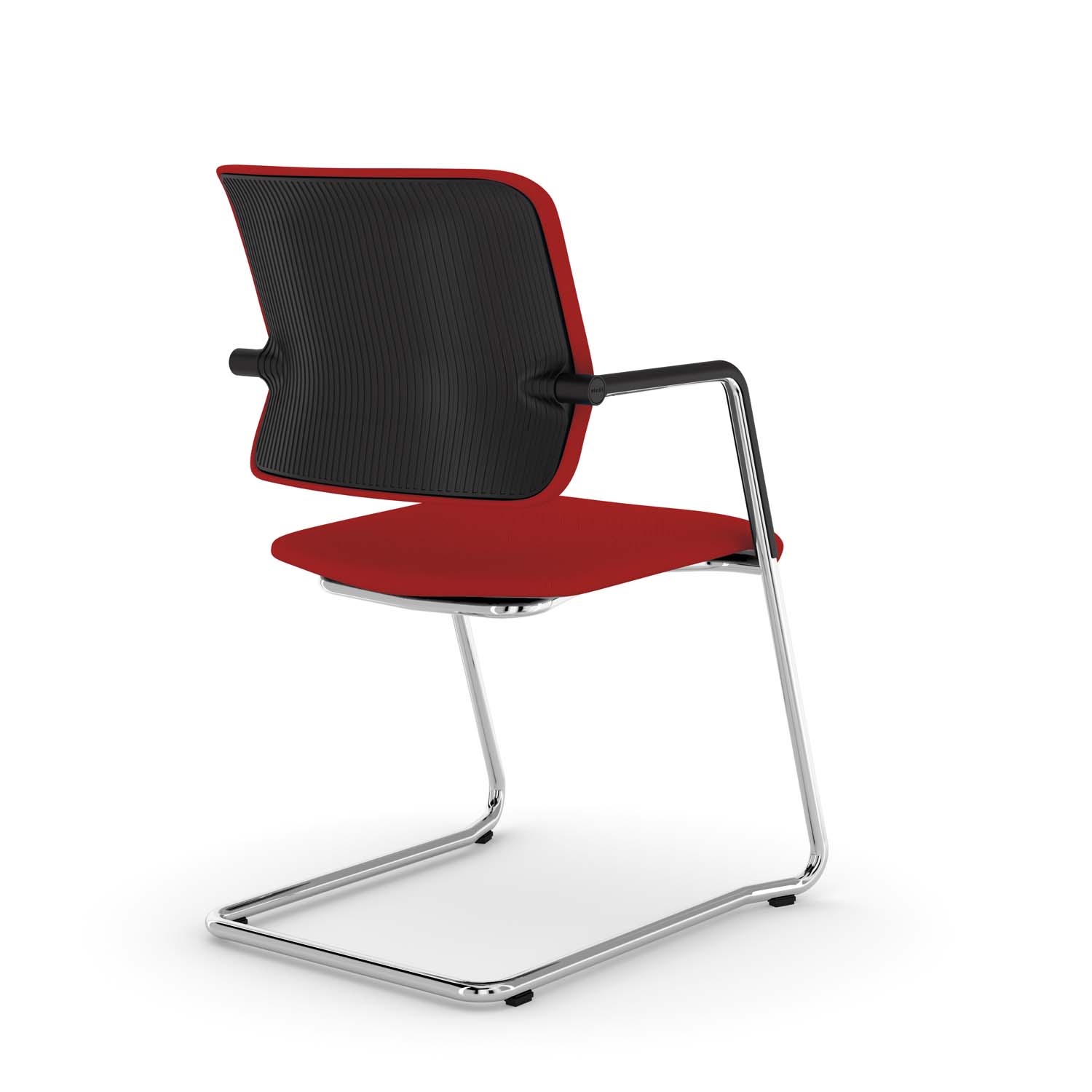 Drumback Freischwinger Besucherstuhl schwarz